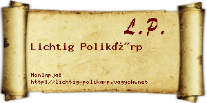 Lichtig Polikárp névjegykártya